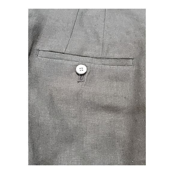 Talbots Chelsea Crop Pants Black Linen Sailor Button Fly Women's Plus Size 16 - Picture 12 of 13